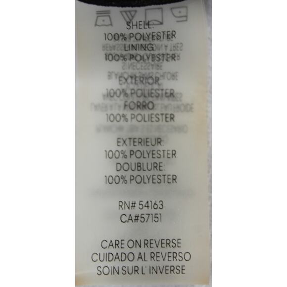 Calvin Klein Black Floral Ruffle Blouse Medium Elastic Waist Sheer Lined - Picture 4 of 6